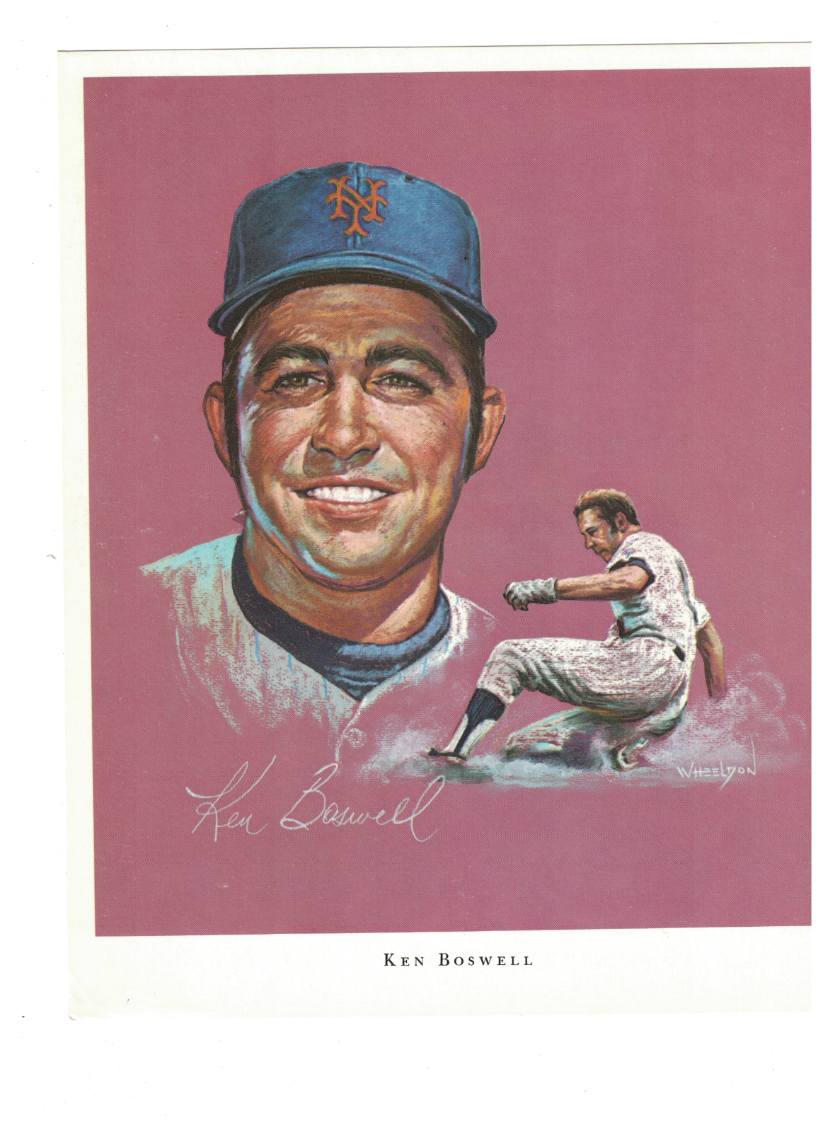 Ken Boswell New York Mets 1969 ARCO Gas Oil 8x10 Baseball Photo Poster painting Card RH1