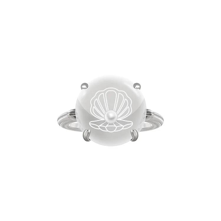 Olivenorma Clear Crystal Pearl Shell Design Ring