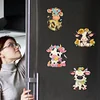 6Pcs Acryl s&uuml;&szlig;e Kuh - 5d DIY Handwerk Aufkleber Magnet