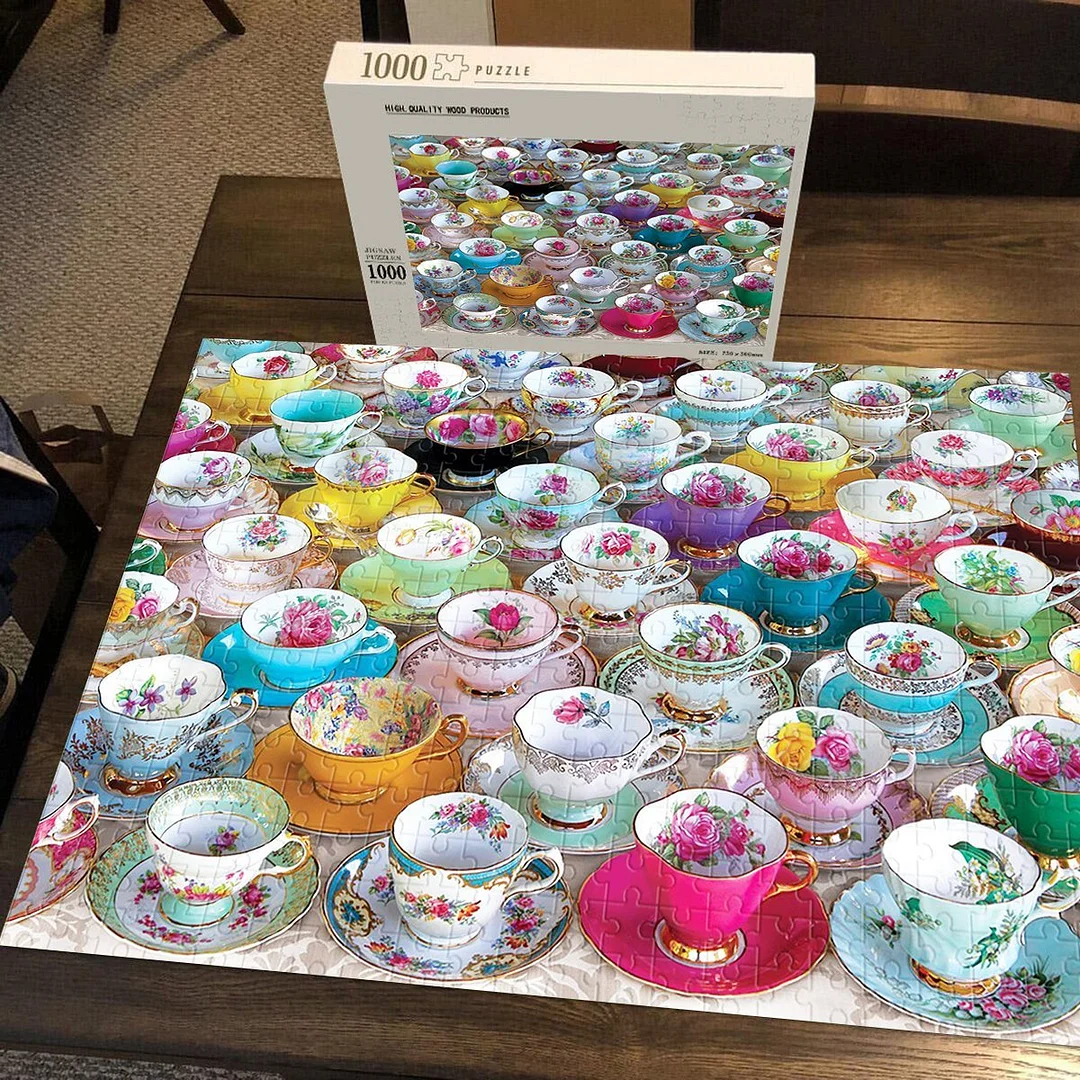 Tea Cup Collection Wooden Puzzle