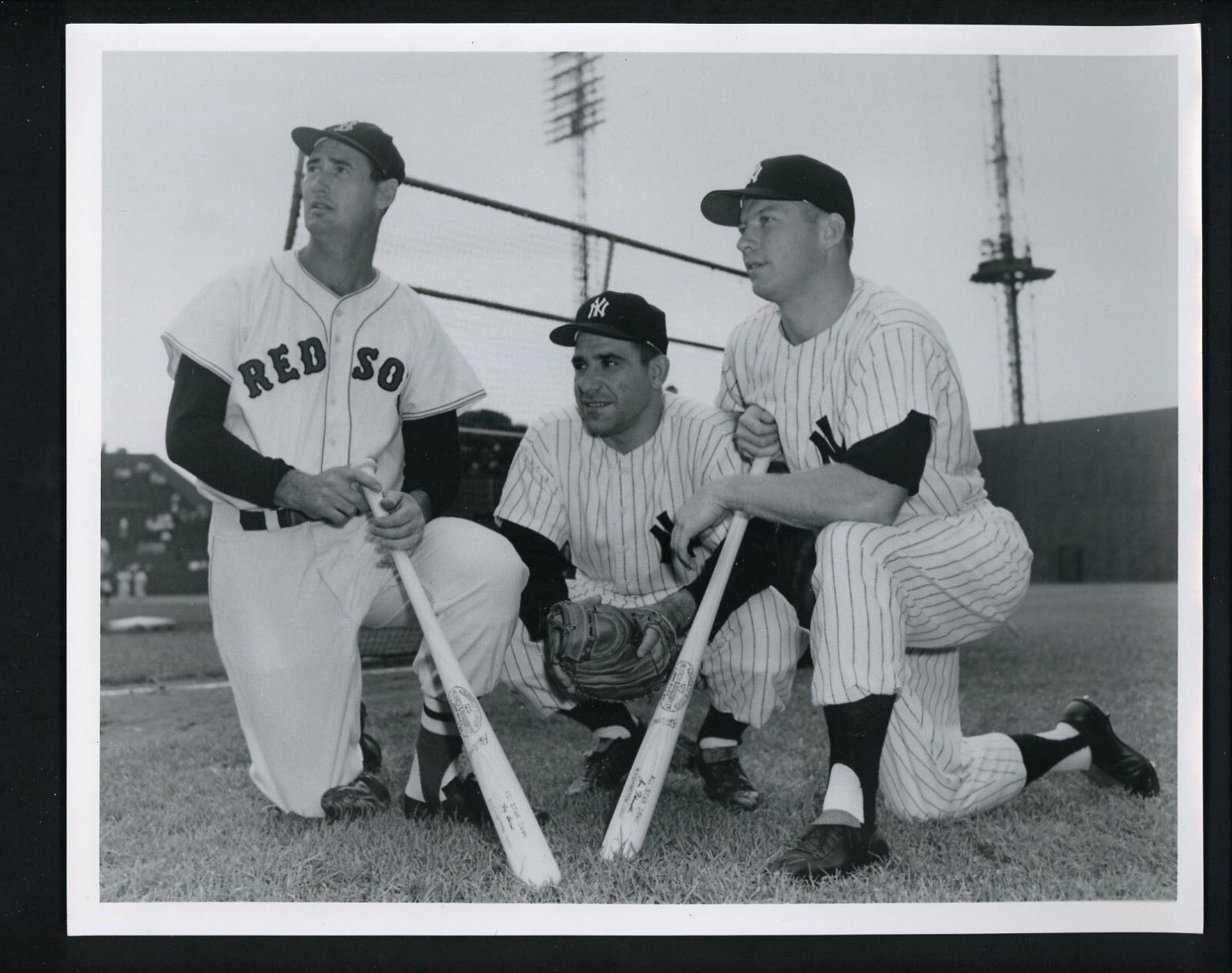 Mickey Mantle Yogi Berra Ted Williams Press Photo Poster painting Donald Wingfield Sporting News