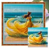 Beach Dress Girl-11CT Stamped Cross Stitch 45*45cm/17.72*17.72in