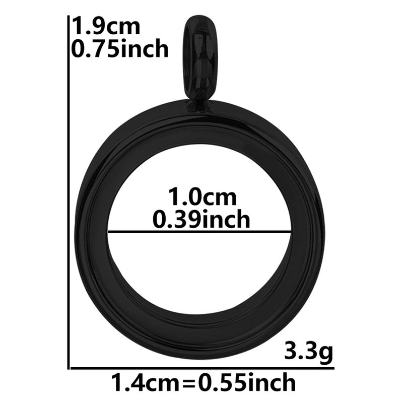 2 Pieces 304 Stainless Steel 18K Gold Plated Circle Solid Color Polished Pendant