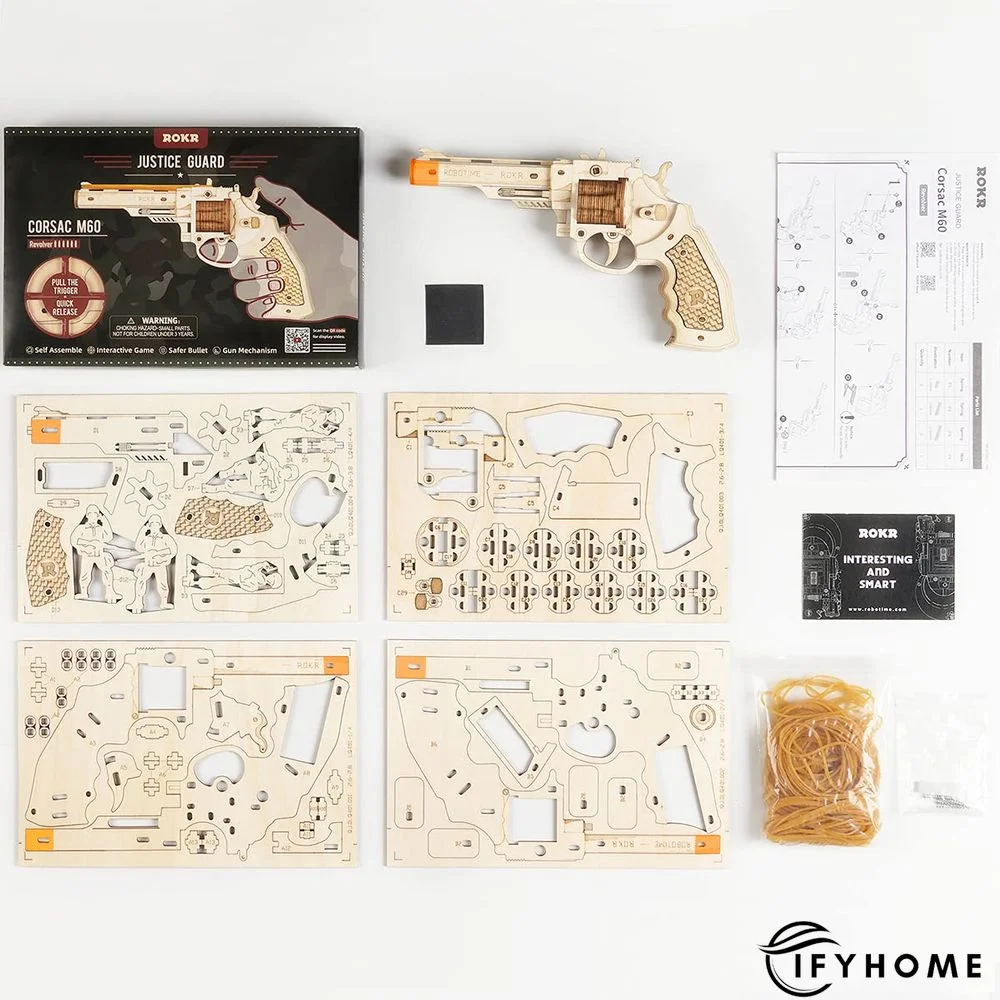Wooden Pistol Assembled Toy DIY | IFYHOME
