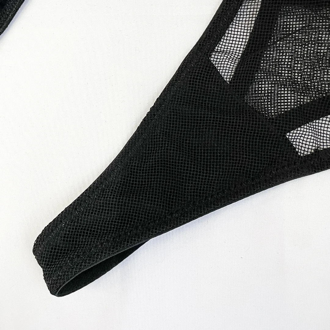 Billionm Halter Bandage Lingerie Women Sexy Black Underwear Intimate See Through Push Up Bra and Panty with Garter Bralette Under Wear