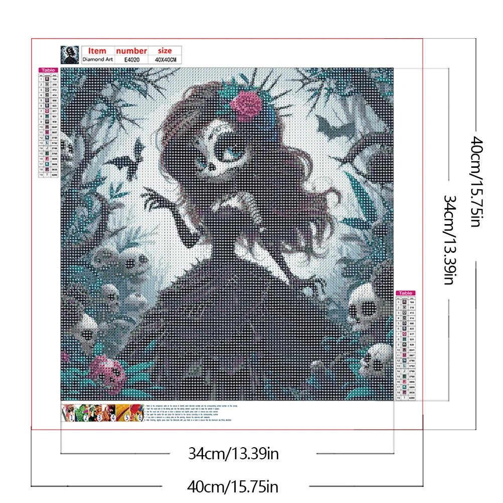 Diamond Painting - Full Round Drill - Skull Beauty(Canvas|40*40cm)