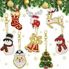 8PCS Diamond Art Keyring Sabta Double Sided Rhinestone Painting Keychain Pendant