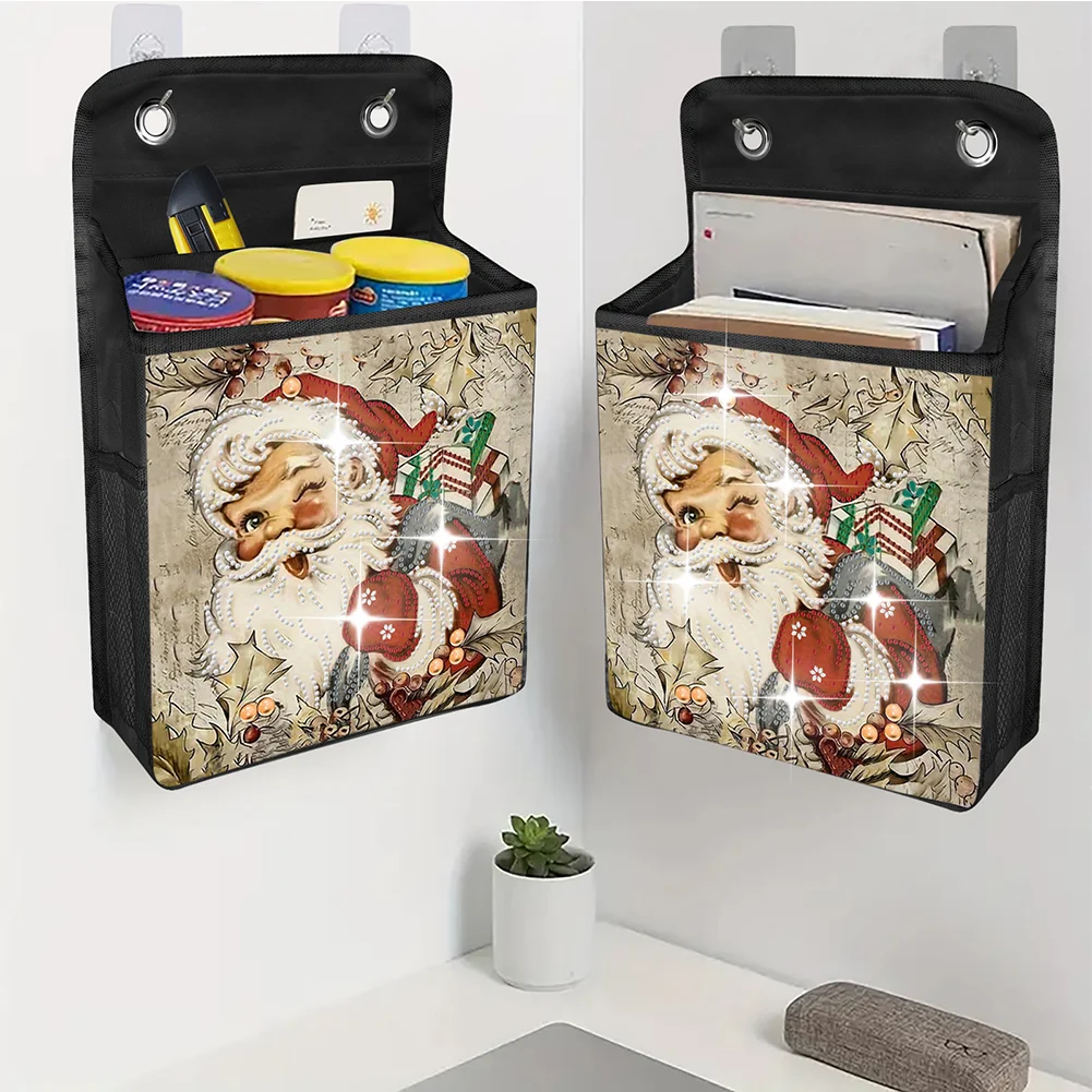 5D DIY Santa Claus Diamond Painting Hanging Storage Bag Diamond Art Organizer Box Home Decor 
