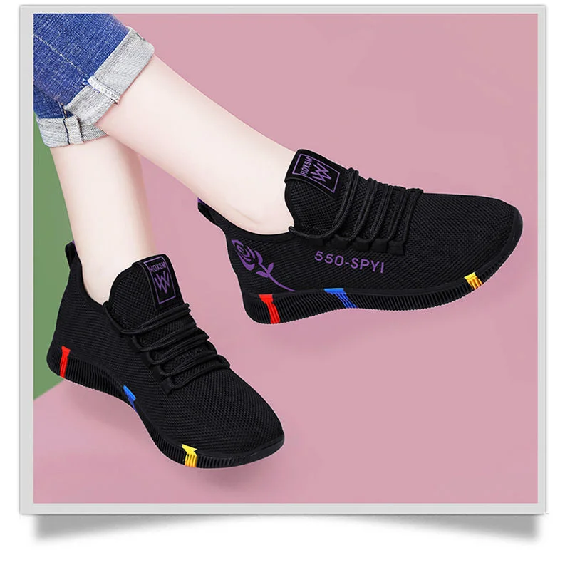 Women&#39;s Breathable Non-slip Platform Fashion 2022 Autumn New Casual Shoes Korean Running Shoes Black Sneakers shoes for women