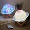 Saturn Ring Fantasy Bluetooth Speaker Desktop Ornament Planet Night Light Speaker