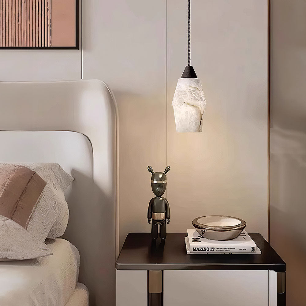 Natural White Mini Marble Alabaster Pendant Lights