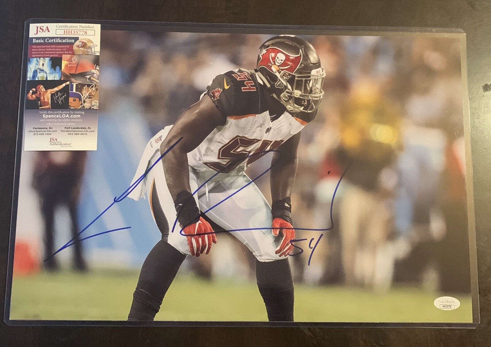 LAVONTE DAVID 11x17 Signed Photo Poster painting BUCCANEERS FOOTBALL JSA/COA HH35778