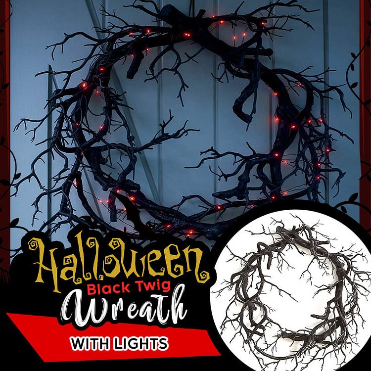Halloween Black Twig Wreath