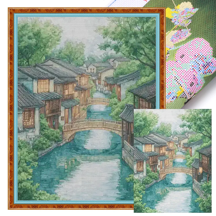 【Fairy Brand】Four Seasons Of Summer In The Water Village(70*95CM)14CT Stamped Cross Stitch gbfke