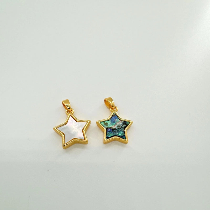 1 Piece Copper Shell Abalone Shell Pentagram Pendant Jewelry Accessories