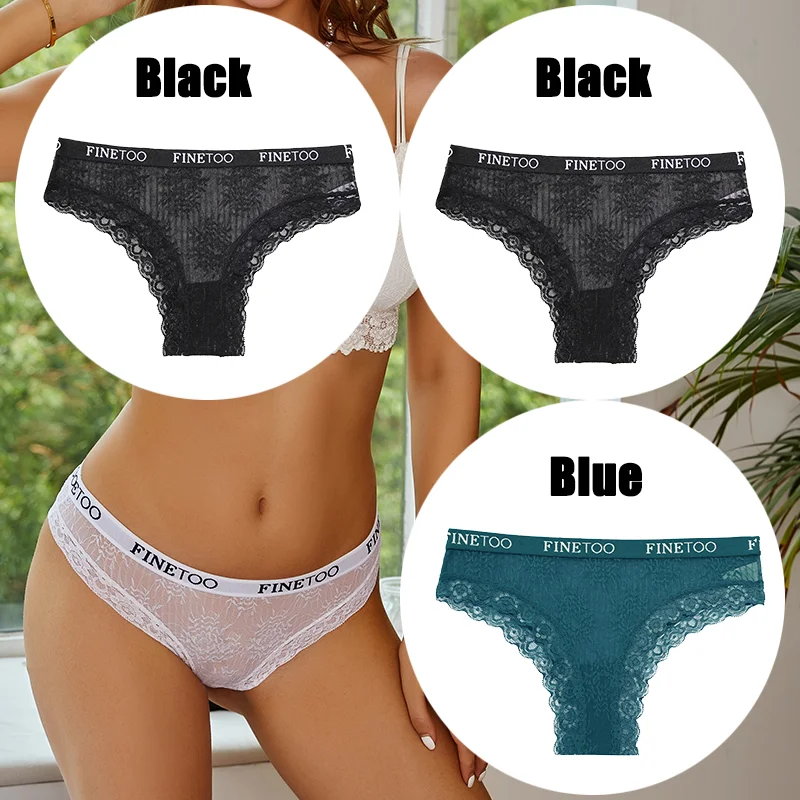 Billionm FINETOO Women Sexy Lace Panties Floral Perspective Underwear Intimates Brazilian Pant Female Breathable Thong Soft Lingerie