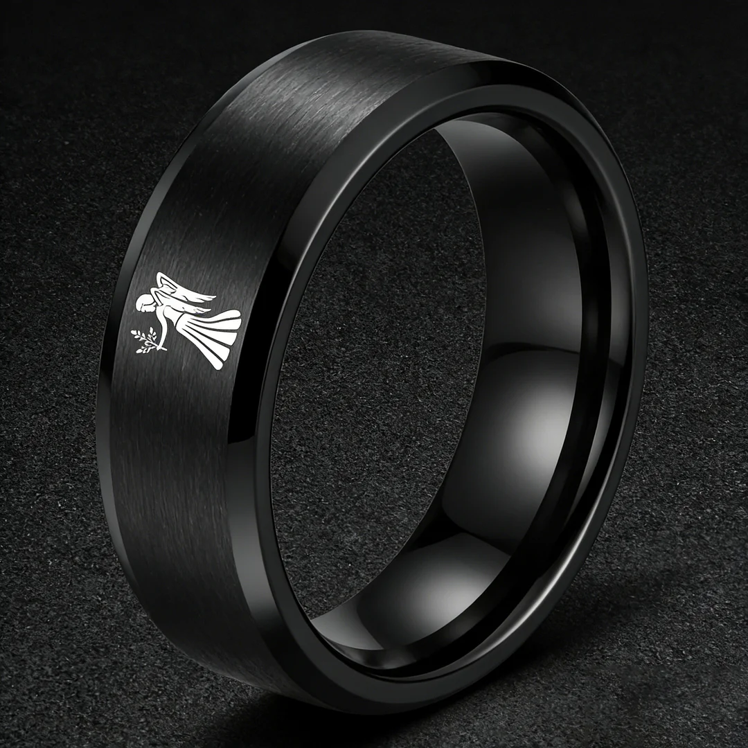 Black Tungsten Carbide Rings Flat Virgo Wedding Bands Flat Top Comfort Fit 4MM 6MM 8MM