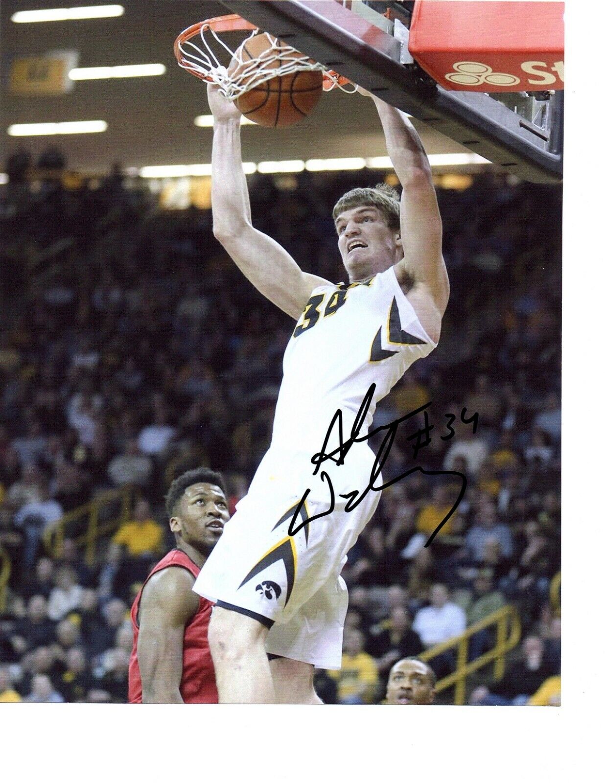 Adam Woodbury Iowa Hawkeyes signed autographed 8x10 Photo Poster painting basketball Hawks!