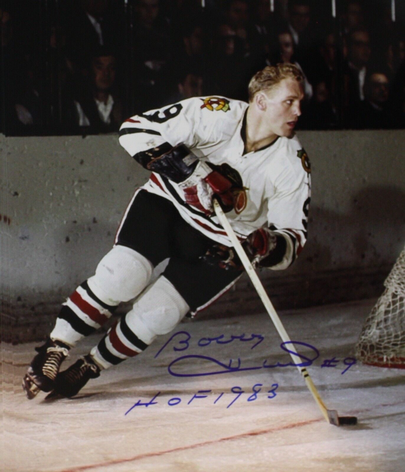 Autographed 11x14 BOBBY HULL HOF 1983