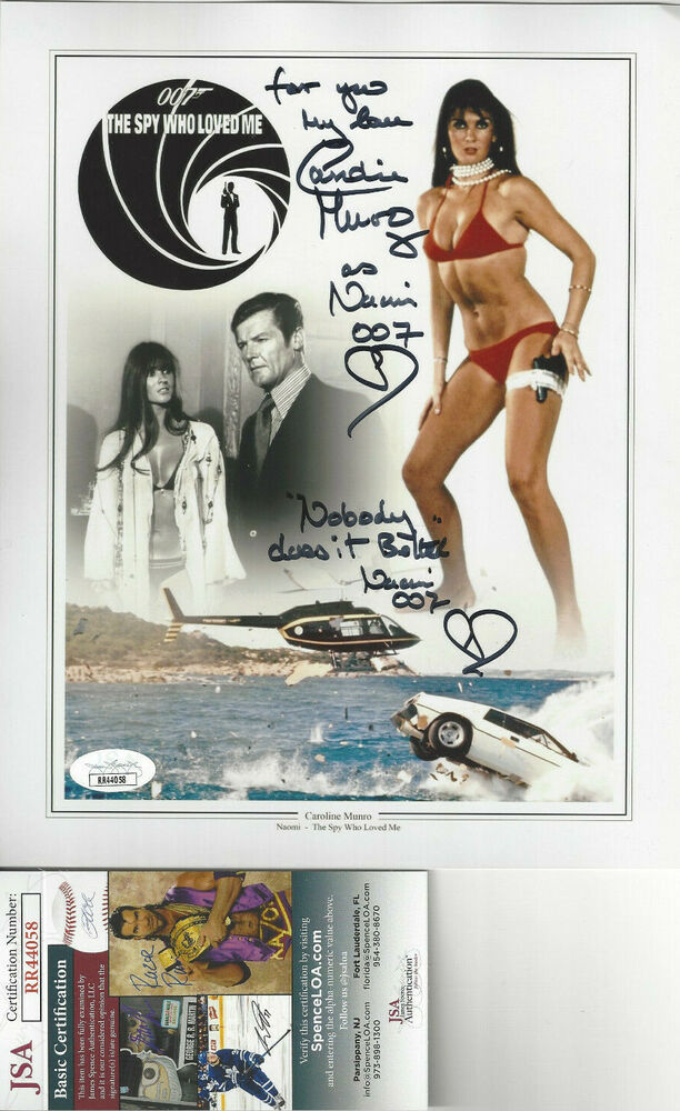 The Spy Who Loved Me  Caroline Munro autograph 8x10 James  Bond  Photo Poster painting JSA Cert*