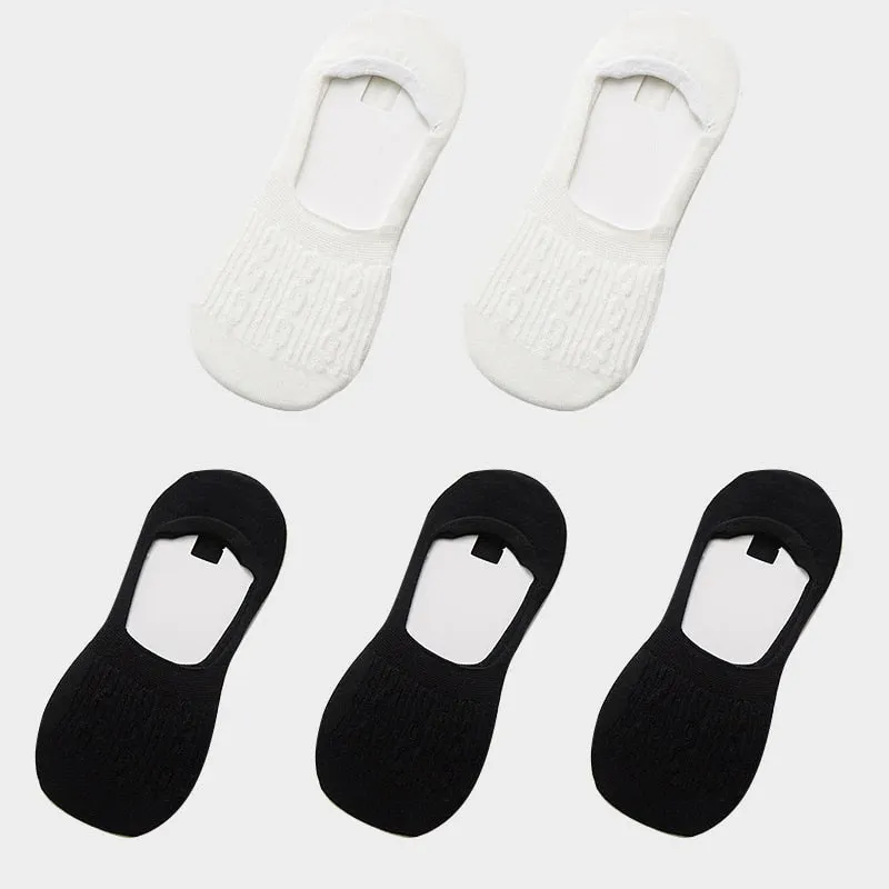 Candy Color Invisible Non-slip Low Cut Socks Fashion Women Casual Cotton Breathable Ankle Boat Socks 5Pairs