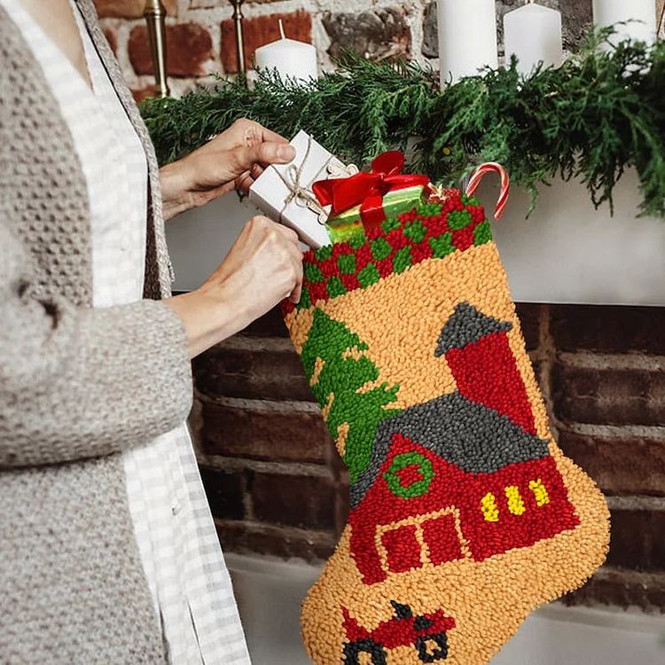 Fruit Christmas Stocking DIY Latch Hook Kits for Beginners