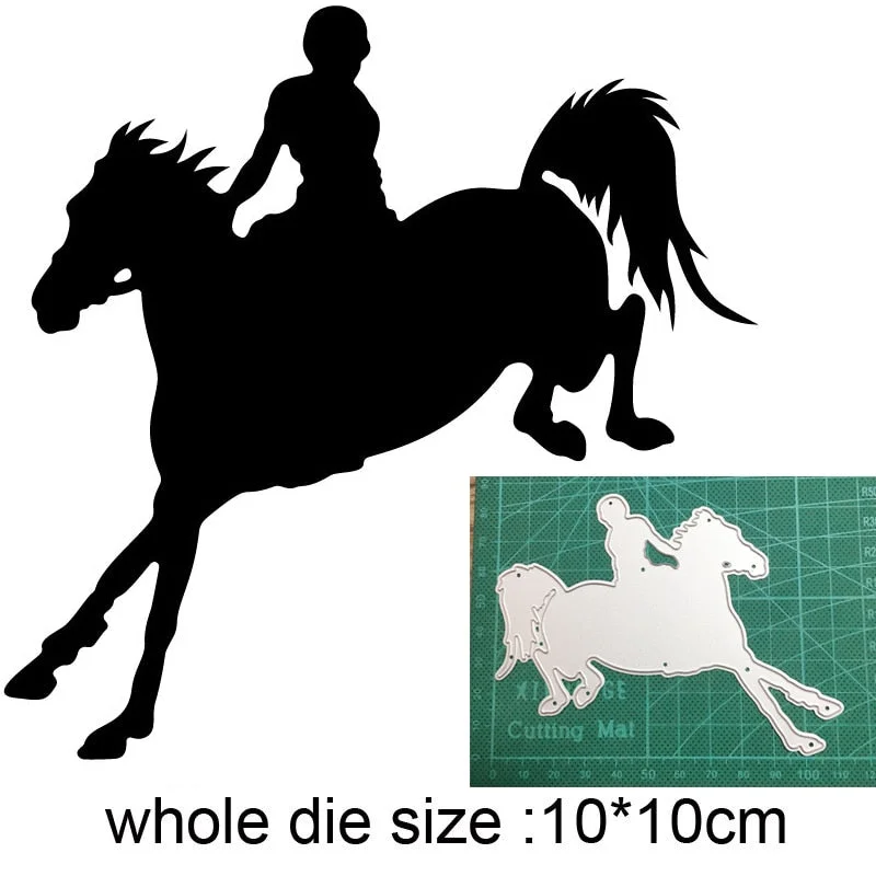 Crafts Metal Cutting Dies Cut Die Mold man Woman Riding Horse Decoration Scrapbooking Dies Knife Mould Blade Punch Stencils Dies