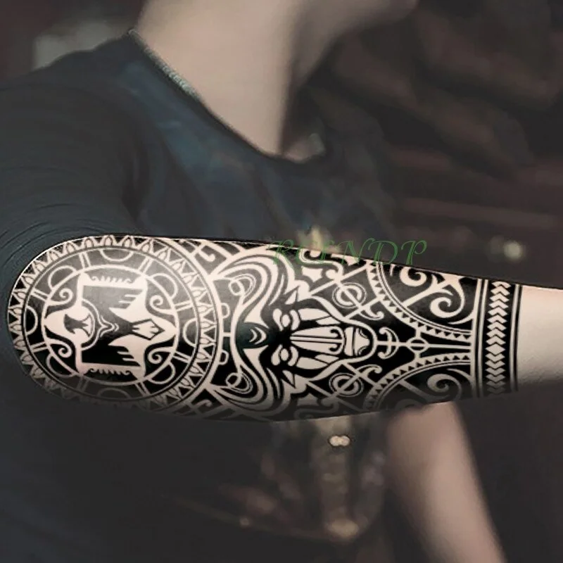 Waterproof Temporary Tattoo Sticker Tribal Totem Fake Tatto Flash Tatoo on Body Back Leg Arm belly large size for Women Men girl