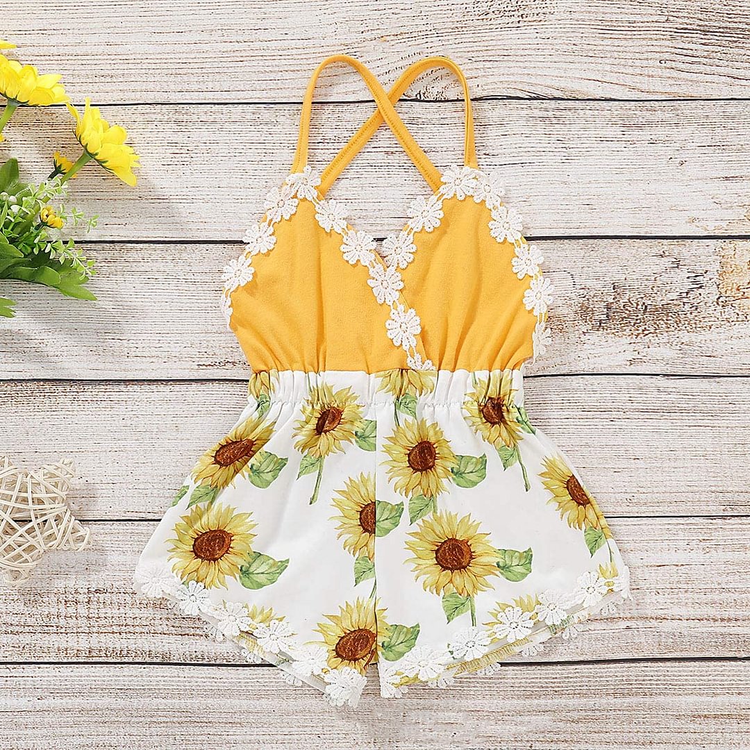 Sunflower Allover Printed Baby Jumpsuits