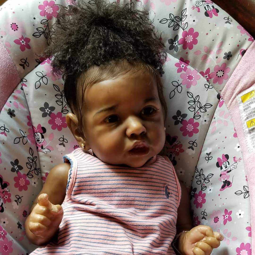 [Heartbeat💖 & Sound🔊]20'' Look Real Black Reborn Baby Doll Girl Kristin, Birthday Present 2023 by Creativegiftss® -Creativegiftss® - [product_tag] Creativegiftss®