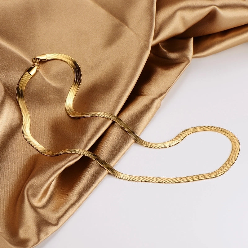 Luxurious Minimalist Chain 304 Stainless Steel 18K Gold Plated Plating Choker