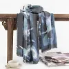 Elegant Floral Painting Autumn Winter Shawl Scarf