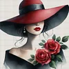 Red Hat Girl-11CT Stamped Cross Stitch 50*50cm/19.69*19.69in