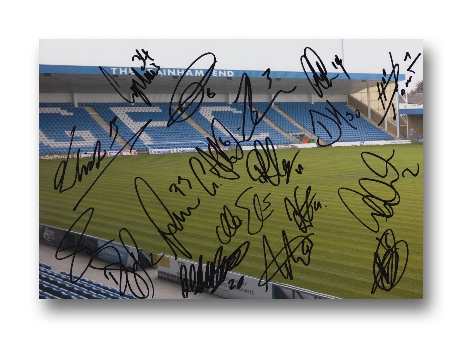 GILLINGHAM 18/19 SQUAD SIGNED 12X8 STADIUM Photo Poster painting 20 AUTOGRAPHS PRIESTFIELD 3.