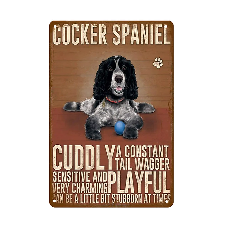 Cocker Spaniel Cuddly Playful - Vintage Tin Signs/Wooden Signs - 20x30cm & 30x40cm
