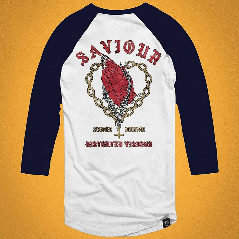 Saveour Demon Hand Chained Printed Men's 3/4 Sleeve T-shirt - Krazyskull