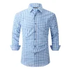 Men's Printed Long Sleeve Plaid Shirt