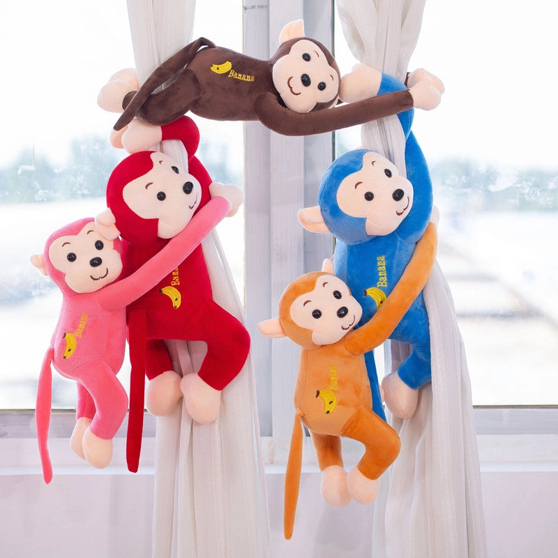Animal Monkey Long-armed Monkey Plush Toy Lying Down Monkey Will Call Banana Monkey Curtain Monkey Doll Cartoon Grabbing Machine Baby