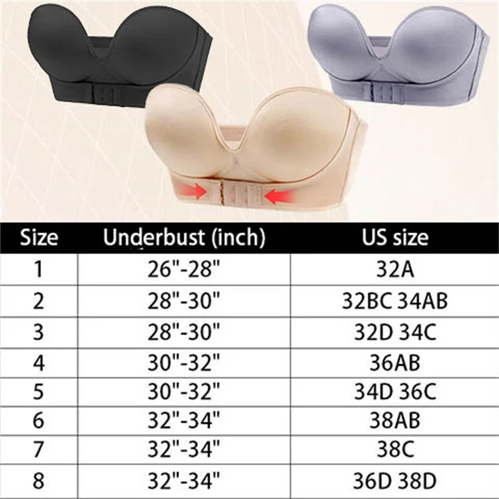 Front Buckle Strapless Wireless Bra