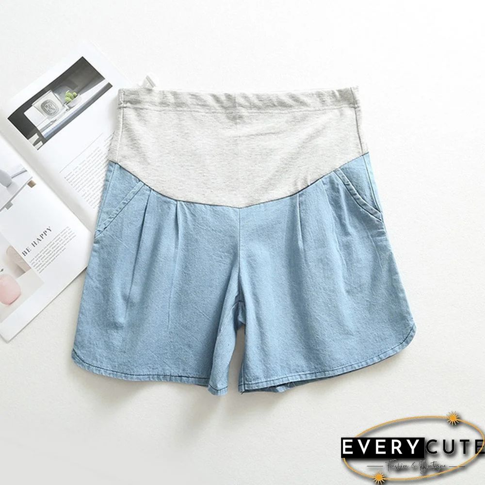 Maternity Pregnancy Women Pregnant Summer Denim Shorts Over Bump Pants Casual