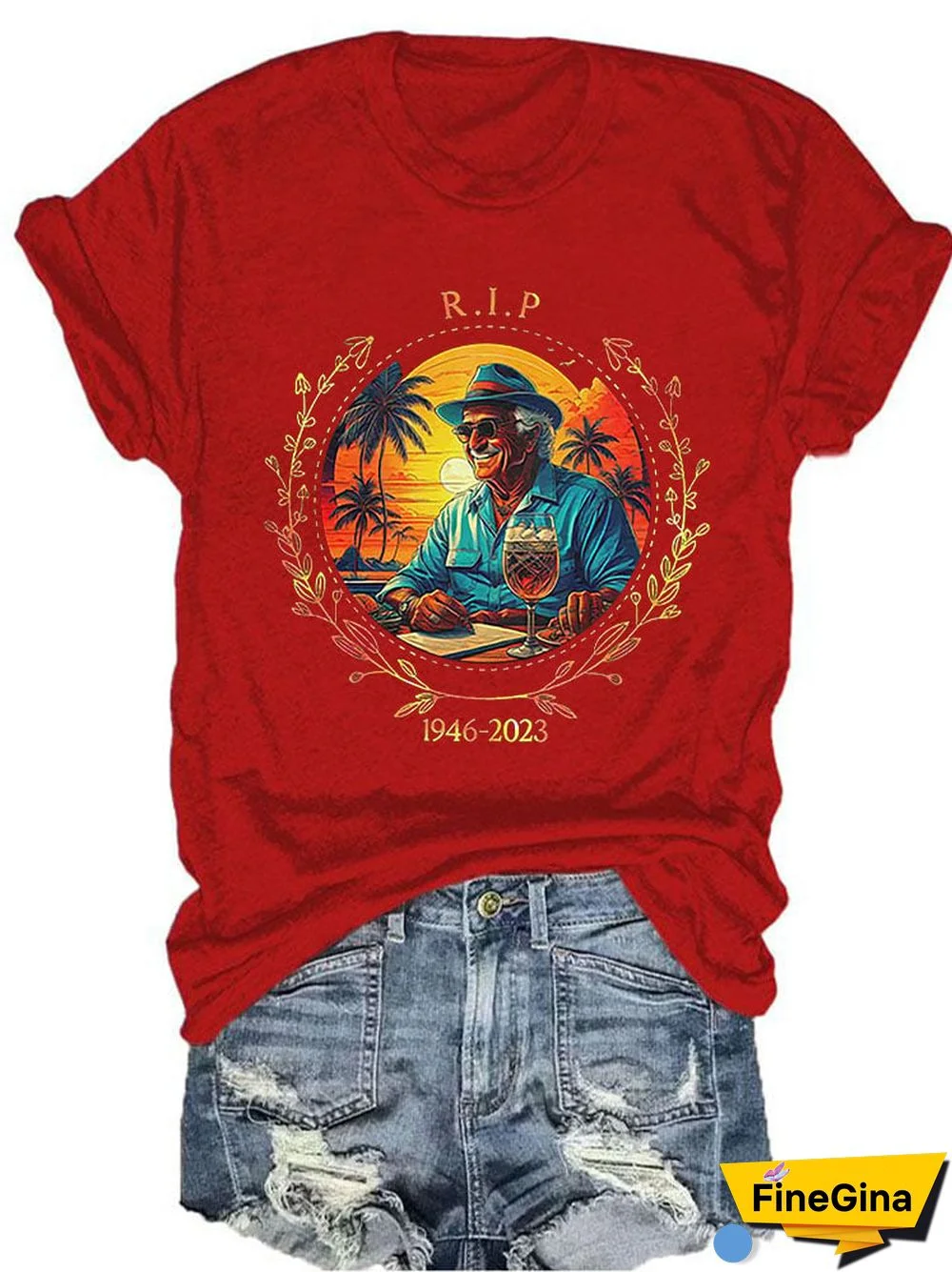 Women's Memorial RIP Jimmy 1946-2023 Print T-Shirt