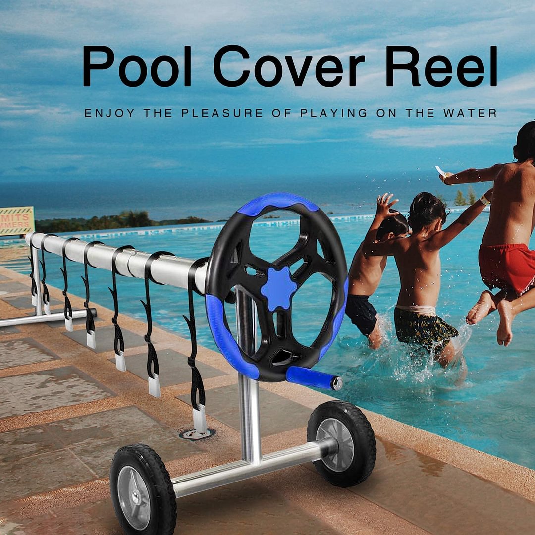 18 Ft Aluminum Inground Solar Cover Swimming Pool Cover Reel Blue、、sdecorshop