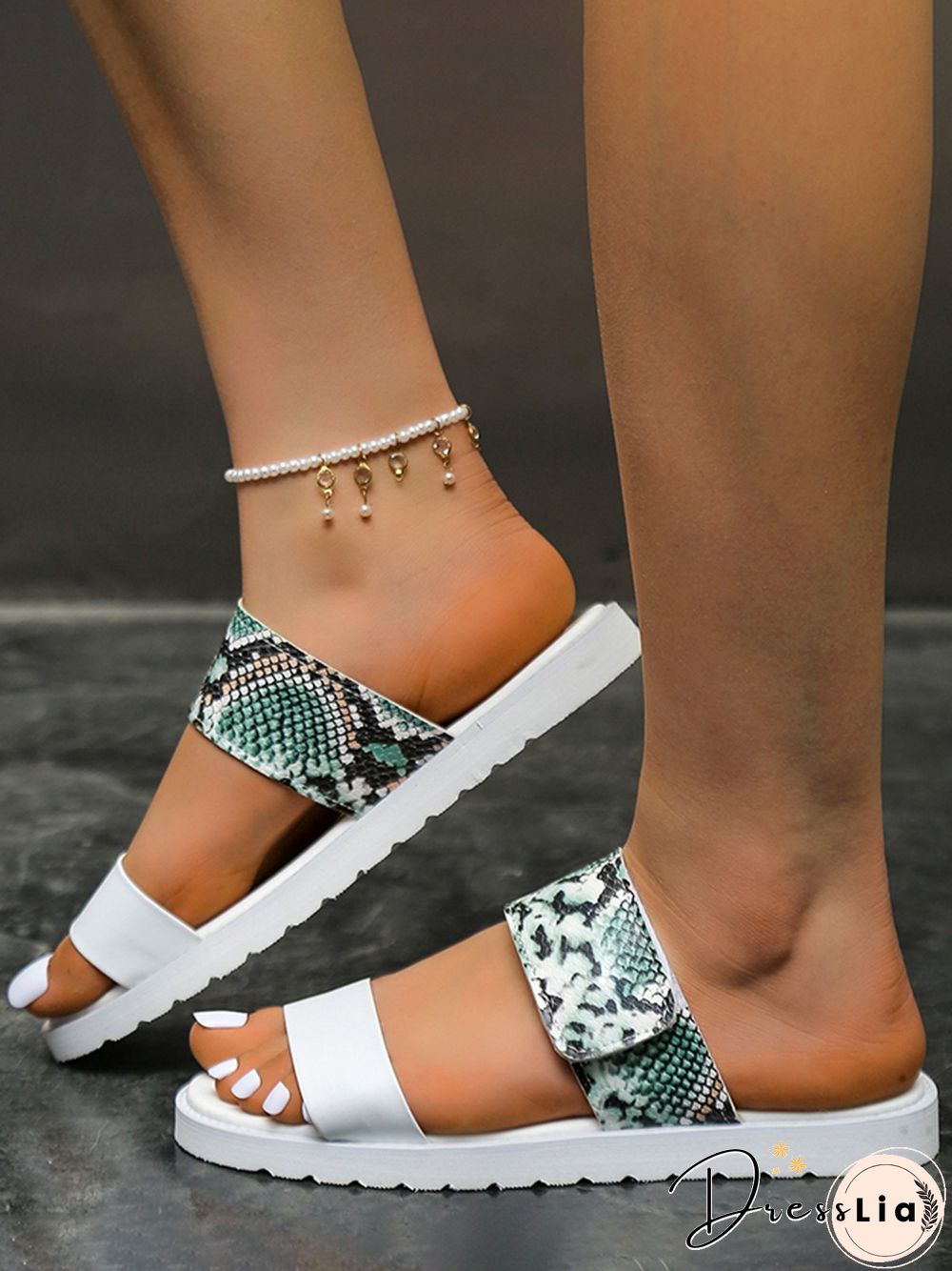 Leopard Print Snake Print Zebra Print Cow Print Strap Casual Slippers
