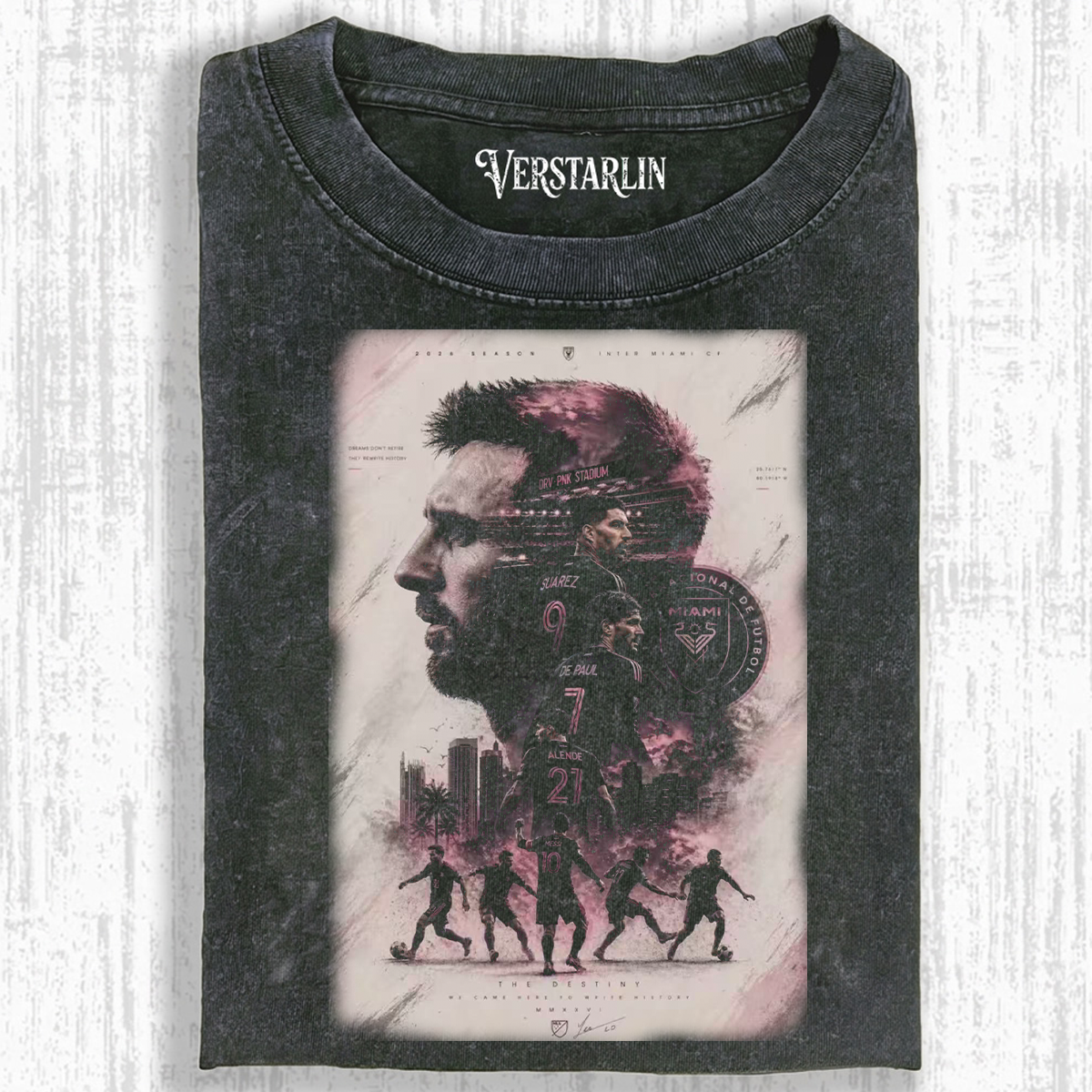 Inter Miami CF Messi & Squad Retro Graphic T-Shirt