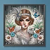 Noble femme orange, forme sp&eacute;ciale 5d bricolage partiel diamants, peintures d&rsquo;art pr&eacute;cieux pour adultes d&eacute;butants, d&eacute;coration int&eacute;rieure 11,81 x 11,81