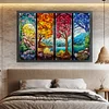 (Big Size)Glass Painting Four Seasons - 11CT Counted Cross Stitch - 60*40cm