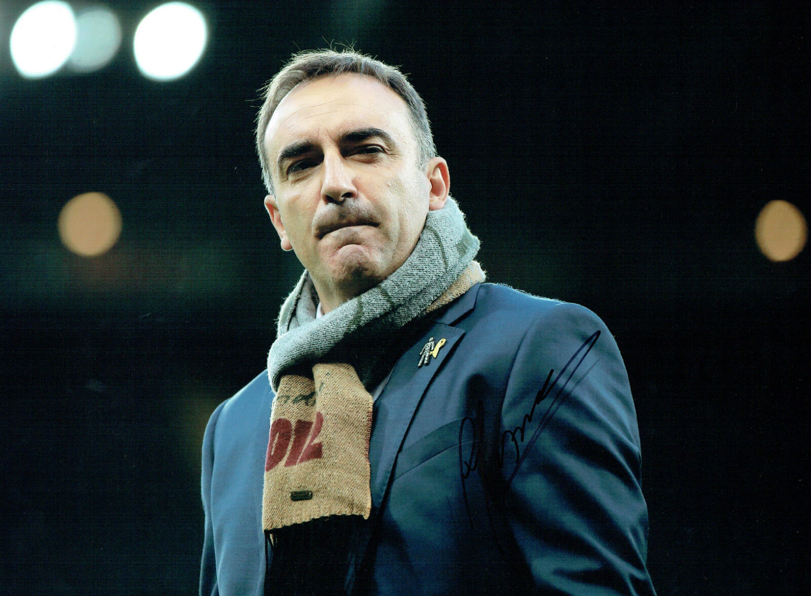 Carlos CARVALHAL Swansea City Manager SIGNED 16x12 Photo Poster painting A AFTAL Autograph COA