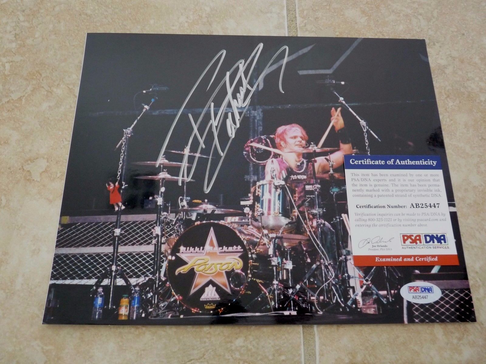 Poison Rikki Rockett Signed Autographed ONE OF A KIND 8x10 Photo Poster painting PSA Certified 1