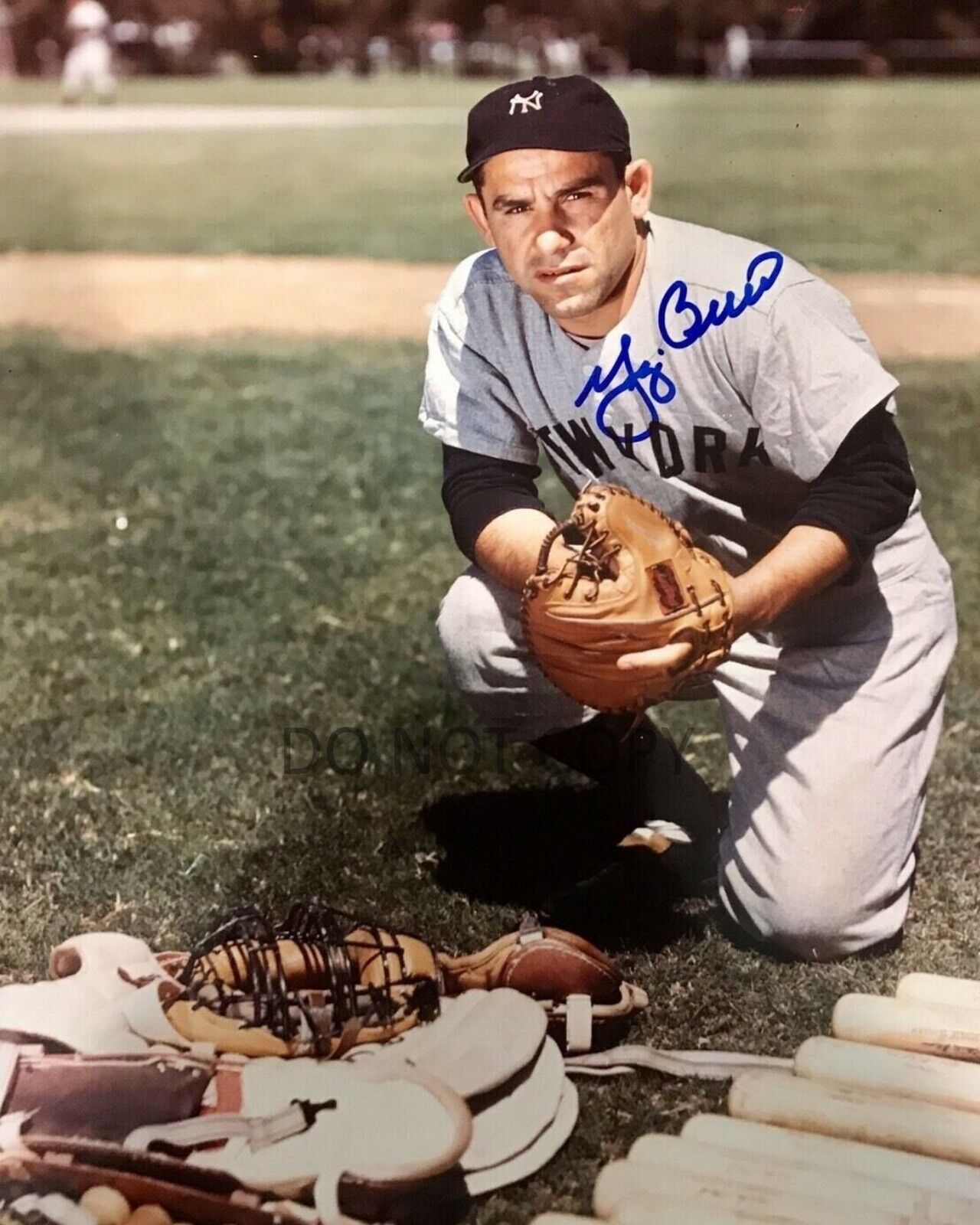 Yogi Berra Autographed Signed 8x10 Photo Poster painting MLB HOF NY Yankees #8 Catcher REPRINT