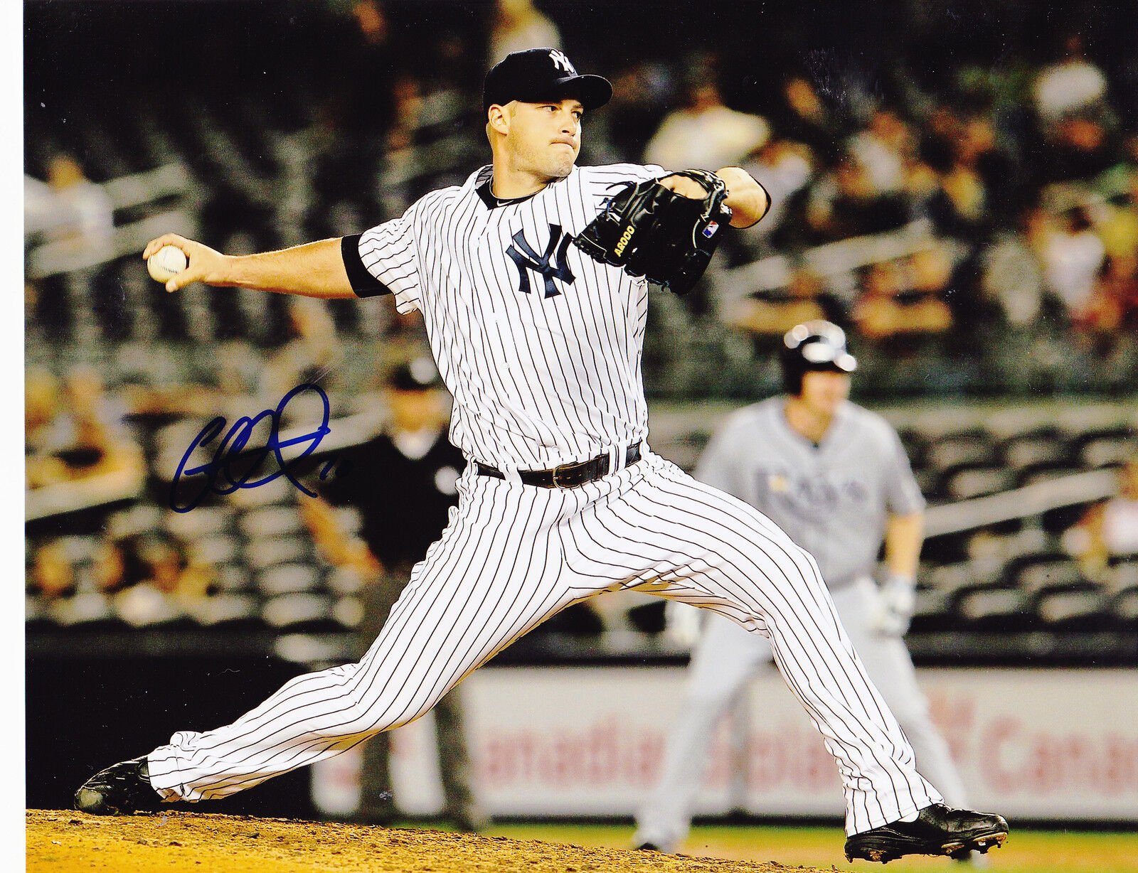 GEORGE KONTOS NEW YORK YANKEES ACTION SIGNED 8x10